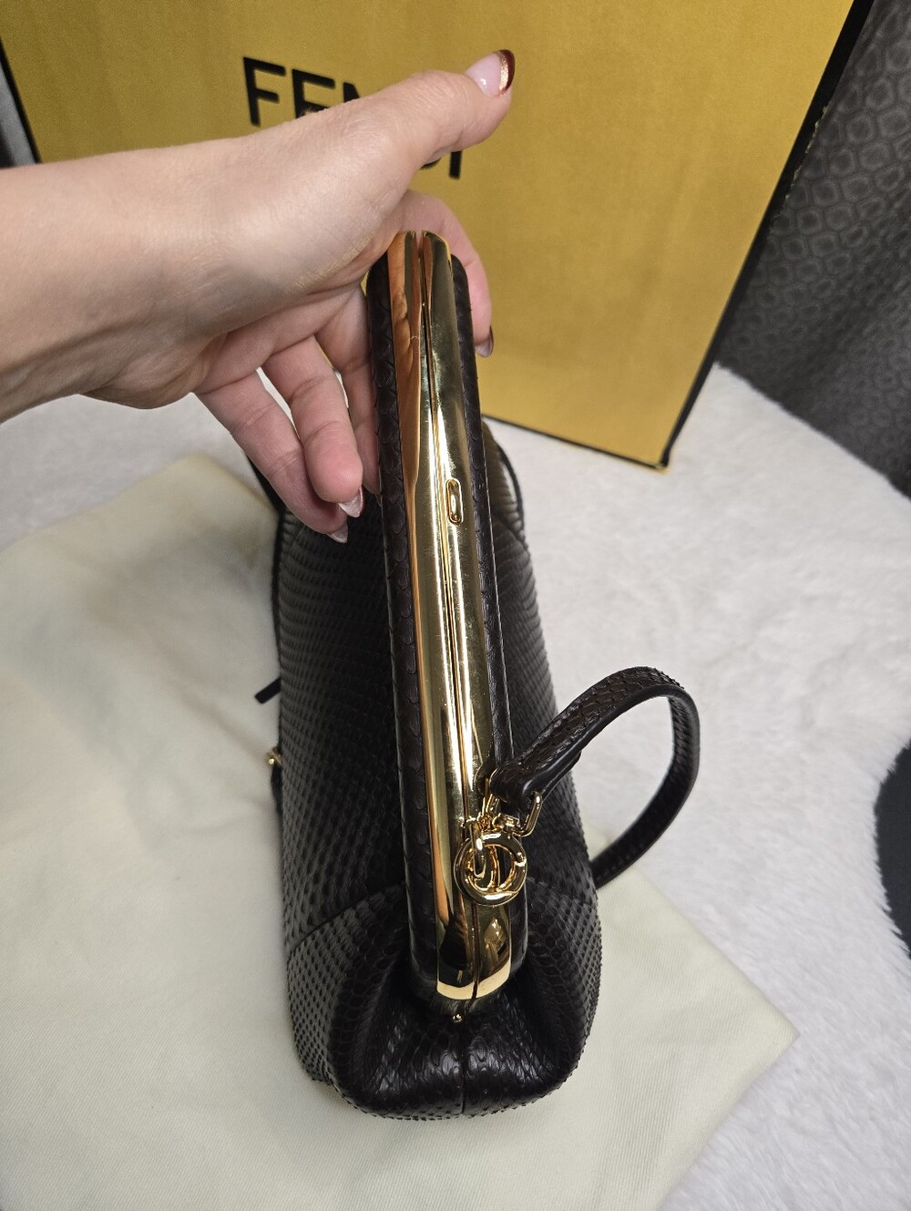 🔥 Fendi First Python Bag Small EXCELLENT 🔥 - Picture 4 of 11